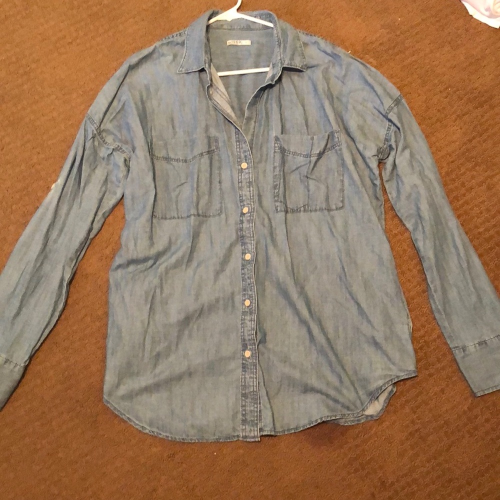 Denim button down